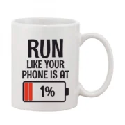 Printed Ceramic Coffee Mug - 1 Pieces, White, 11oz