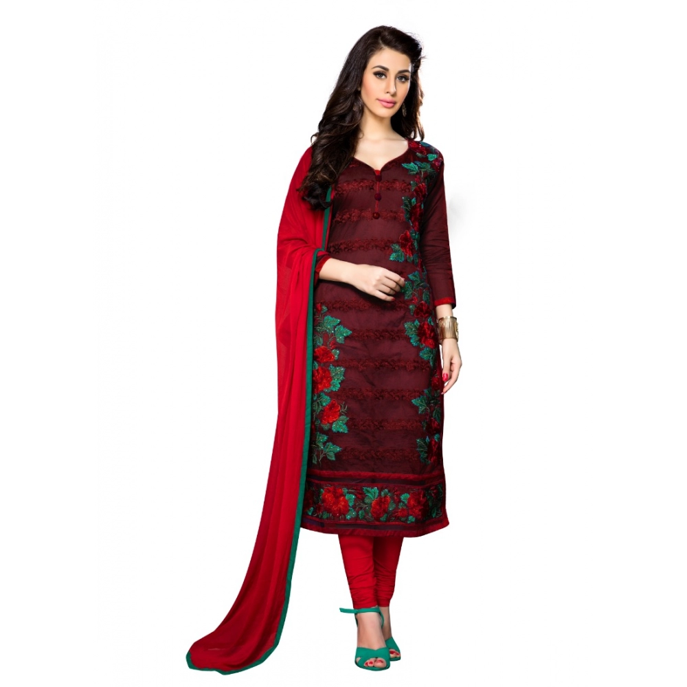 50992565657_8bea31390d_o_d-1000x1000-1.webp Women's Cotton Unstitched Salwar Suit-Material With Dupatta (Dark Maroon,2.3 Mtrs) - Image 1