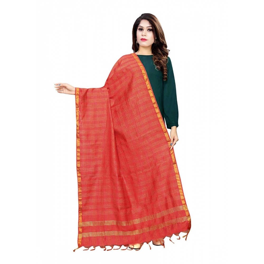 51954870182_b3b3ca46fa_o_d-1000x1000-1.webp Women's Cotton Jari Woven Work Dupatta (Red, Length:2-2.4 mtr) - Image 1