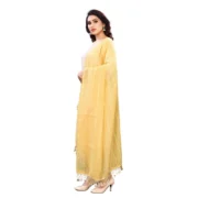 Women's Cotton Silk Strips Printed Dupatta (Yellow, Length:2-2.4 mtr) - Image 4