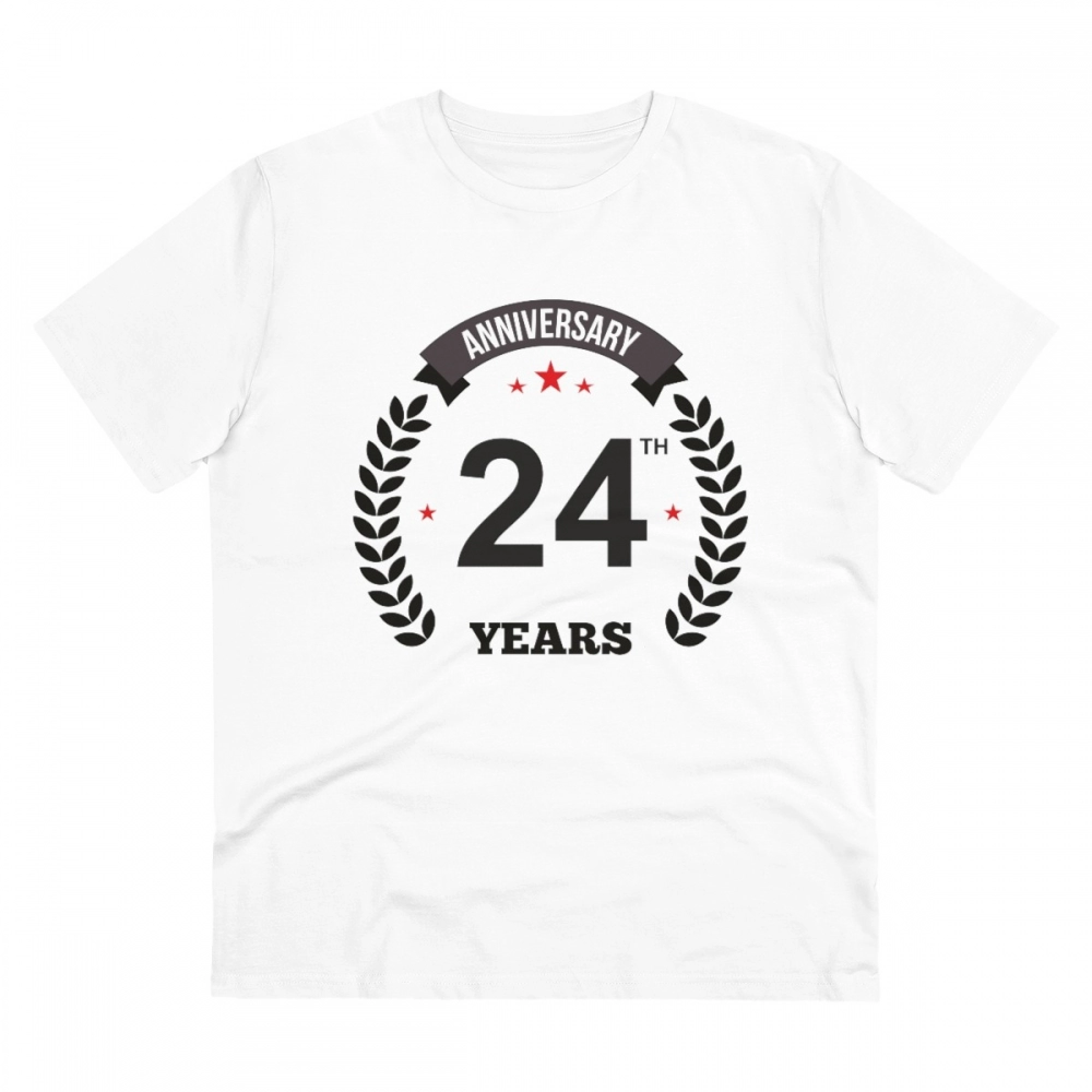52054961527_34133b4032_o_d-1000x1000-1.webp Men's PC Cotton 24th Anniversary Printed T Shirt (Color: White, Thread Count: 180GSM) - Image 1