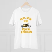 Men's PC Cotton Bike Ride Design Printed T Shirt (Color: White, Thread Count: 180GSM) - Image 3