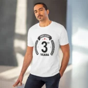 Men's PC Cotton 3rd Anniversary Printed T Shirt (Color: White, Thread Count: 180GSM) - Image 6