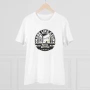 Men's PC Cotton Bike Ride Design Printed T Shirt (Color: White, Thread Count: 180GSM) - Image 3