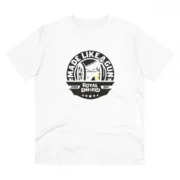Men's PC Cotton Bike Ride Design Printed T Shirt (Color: White, Thread Count: 180GSM)