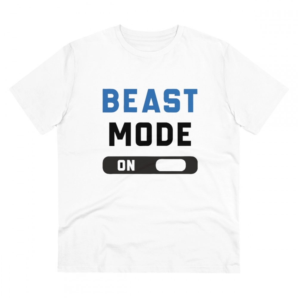 52056112041_1b15ce5a0b_o_d-1000x1000-1.webp Men's PC Cotton Beast Mode On Printed T Shirt (Color: White, Thread Count: 180GSM) - Image 1
