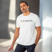 Men's PC Cotton Dil Se Hindustani Printed T Shirt (Color: White, Thread Count: 180GSM) - Image 6