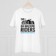 Men's PC Cotton Bike Ride Design Printed T Shirt (Color: White, Thread Count: 180GSM) - Image 3