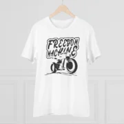 Men's PC Cotton Bike Ride Design Printed T Shirt (Color: White, Thread Count: 180GSM) - Image 3