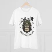 Men's PC Cotton Gorila Desing Printed T Shirt (Color: White, Thread Count: 180GSM) - Image 3