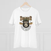 Men's PC Cotton Gorila Desing Printed T Shirt (Color: White, Thread Count: 180GSM) - Image 3