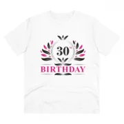 Men's PC Cotton 30th Birthday Printed T Shirt (Color: White, Thread Count: 180GSM)