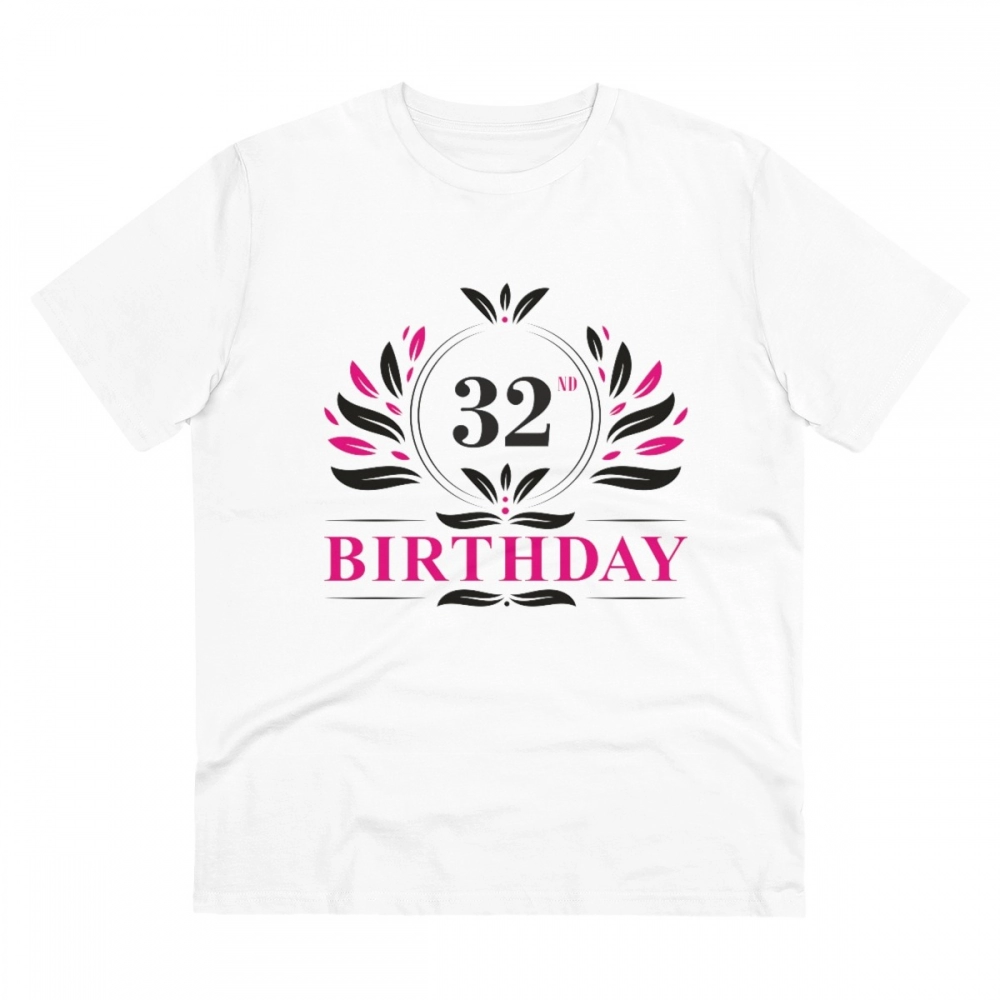 52059853257_09bd743468_o_d-1000x1000-1.webp Men's PC Cotton 32nd Birthday Printed T Shirt (Color: White, Thread Count: 180GSM) - Image 1