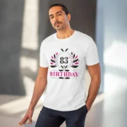 Men's PC Cotton 83rd Birthday Printed T Shirt (Color: White, Thread Count: 180GSM) - Image 6