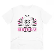 Men's PC Cotton 83rd Birthday Printed T Shirt (Color: White, Thread Count: 180GSM)
