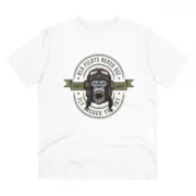 Men's PC Cotton Gorila Desing Printed T Shirt (Color: White, Thread Count: 180GSM)