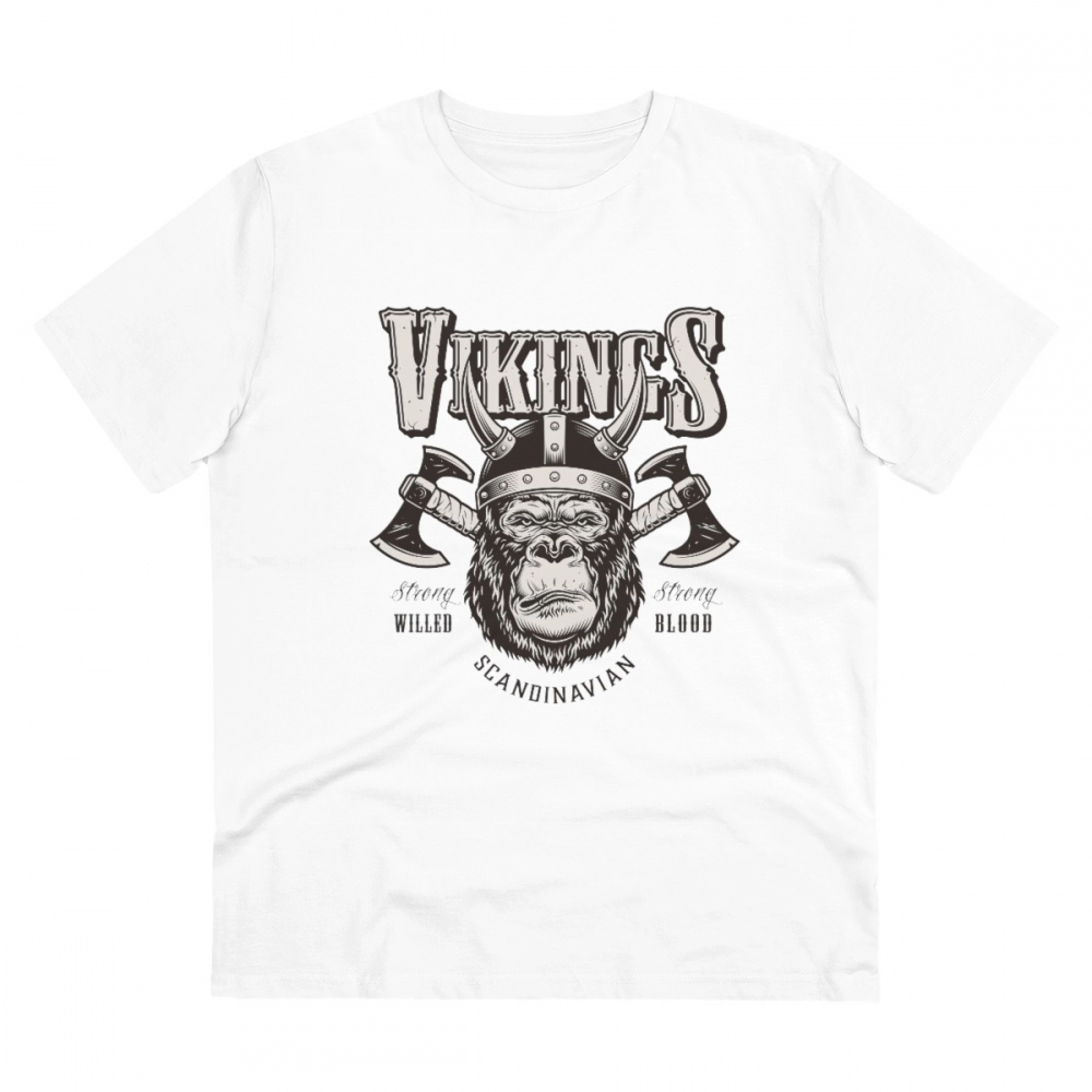 52060847606_86a87e641b_o_d-1000x1000-1.webp Men's PC Cotton Gorila Desing Printed T Shirt (Color: White, Thread Count: 180GSM) - Image 1