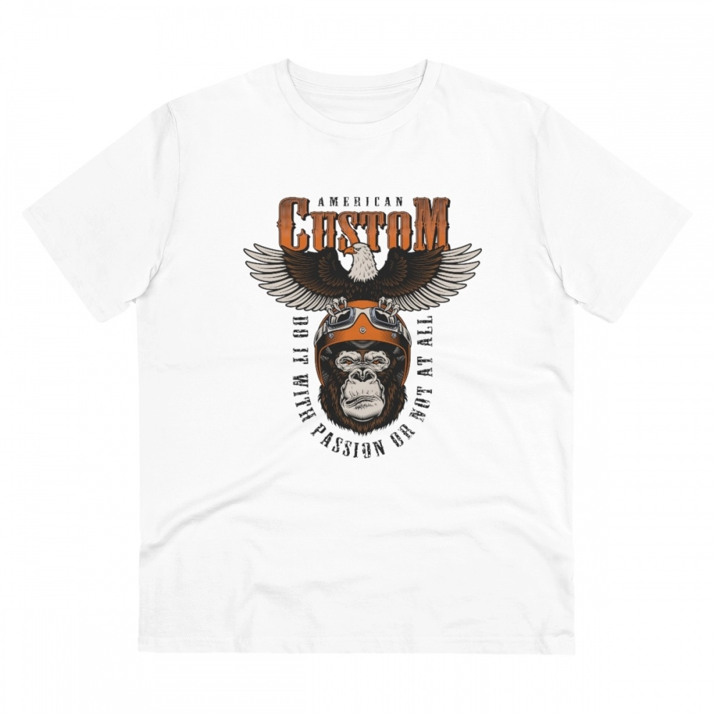 52060874693_ea160b6b82_o_d-1000x1000-1.webp Men's PC Cotton Gorila Desing Printed T Shirt (Color: White, Thread Count: 180GSM) - Image 1