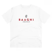 Men's PC Cotton Me Bhaghi Printed T Shirt (Color: White, Thread Count: 180GSM)