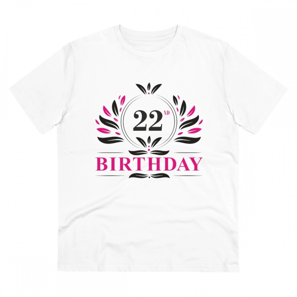 52060917858_8fb249c5c3_o_d-1000x1000-1.webp Men's PC Cotton 22nd Birthday Printed T Shirt (Color: White, Thread Count: 180GSM) - Image 1