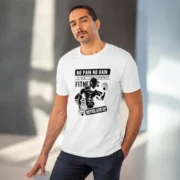 Men's PC Cotton Gym No Pain No Gain Never Give Up Printed T Shirt (Color: White, Thread Count: 180GSM) - Image 6