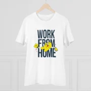 Men's PC Cotton Work From Home Desing Printed T Shirt (Color: White, Thread Count: 180GSM) - Image 3