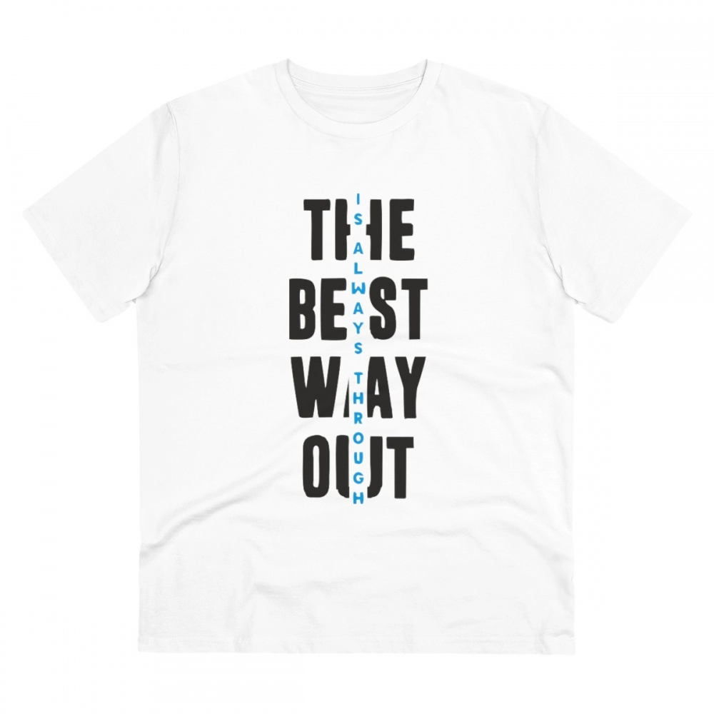 52061076514_36e7fc0b33_o_d-1000x1000-1.webp Men's PC Cotton The Best Way Out Printed T Shirt (Color: White, Thread Count: 180GSM) - Image 1
