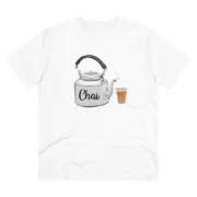 Men's PC Cotton Marathi Desing Printed T Shirt (Color: White, Thread Count: 180GSM)