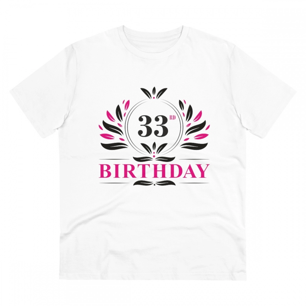 52061128689_6c44d34af8_o_d-1000x1000-1.webp Men's PC Cotton 33rd Birthday Printed T Shirt (Color: White, Thread Count: 180GSM) - Image 1