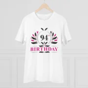 Men's PC Cotton 94th Birthday Printed T Shirt (Color: White, Thread Count: 180GSM) - Image 3