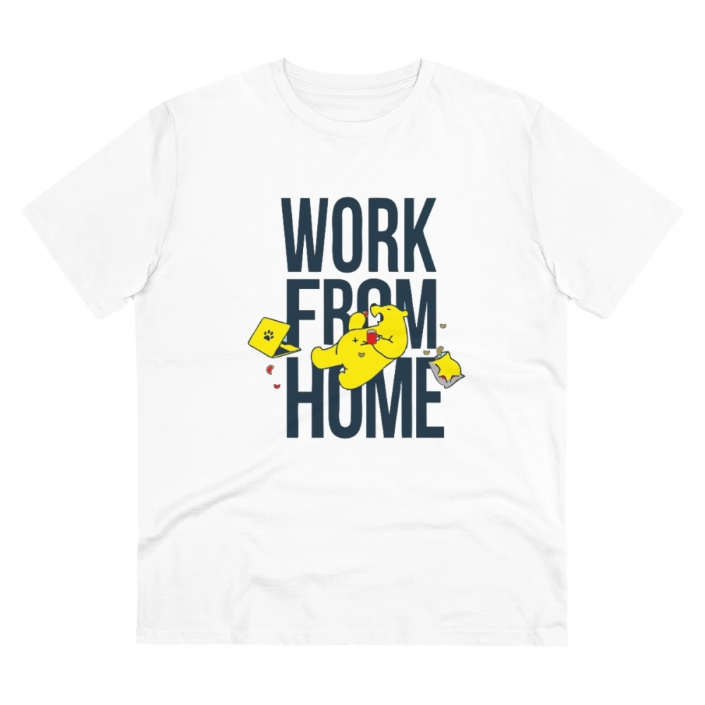 52061330750_9e17f1a0d1_o_d-1000x1000-1.webp Men's PC Cotton Work From Home Desing Printed T Shirt (Color: White, Thread Count: 180GSM) - Image 1