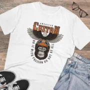 Men's PC Cotton Gorila Desing Printed T Shirt (Color: White, Thread Count: 180GSM) - Image 4