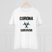 Men's PC Cotton Corona Survivor Printed T Shirt (Color: White, Thread Count: 180GSM) - Image 3