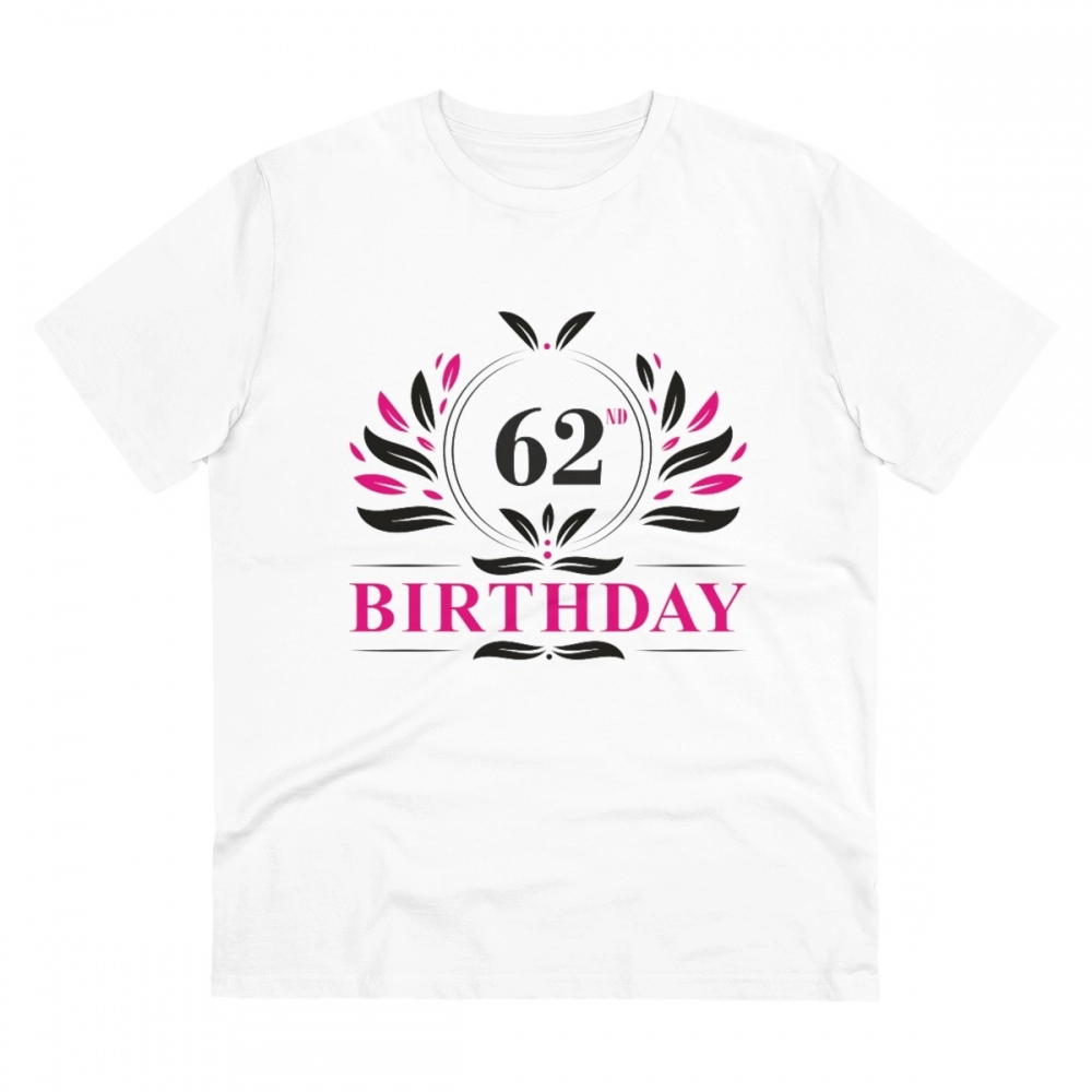 52061393105_200ef2d62e_o_d-1000x1000-1.webp Men's PC Cotton 62nd Birthday Printed T Shirt (Color: White, Thread Count: 180GSM) - Image 1