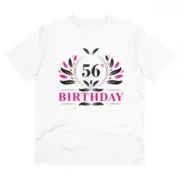 Men's PC Cotton 56th Birthday Printed T Shirt (Color: White, Thread Count: 180GSM)