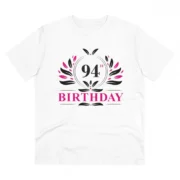 Men's PC Cotton 94th Birthday Printed T Shirt (Color: White, Thread Count: 180GSM)