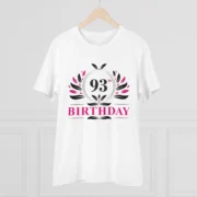 Men's PC Cotton 93rd Birthday Printed T Shirt (Color: White, Thread Count: 180GSM) - Image 3