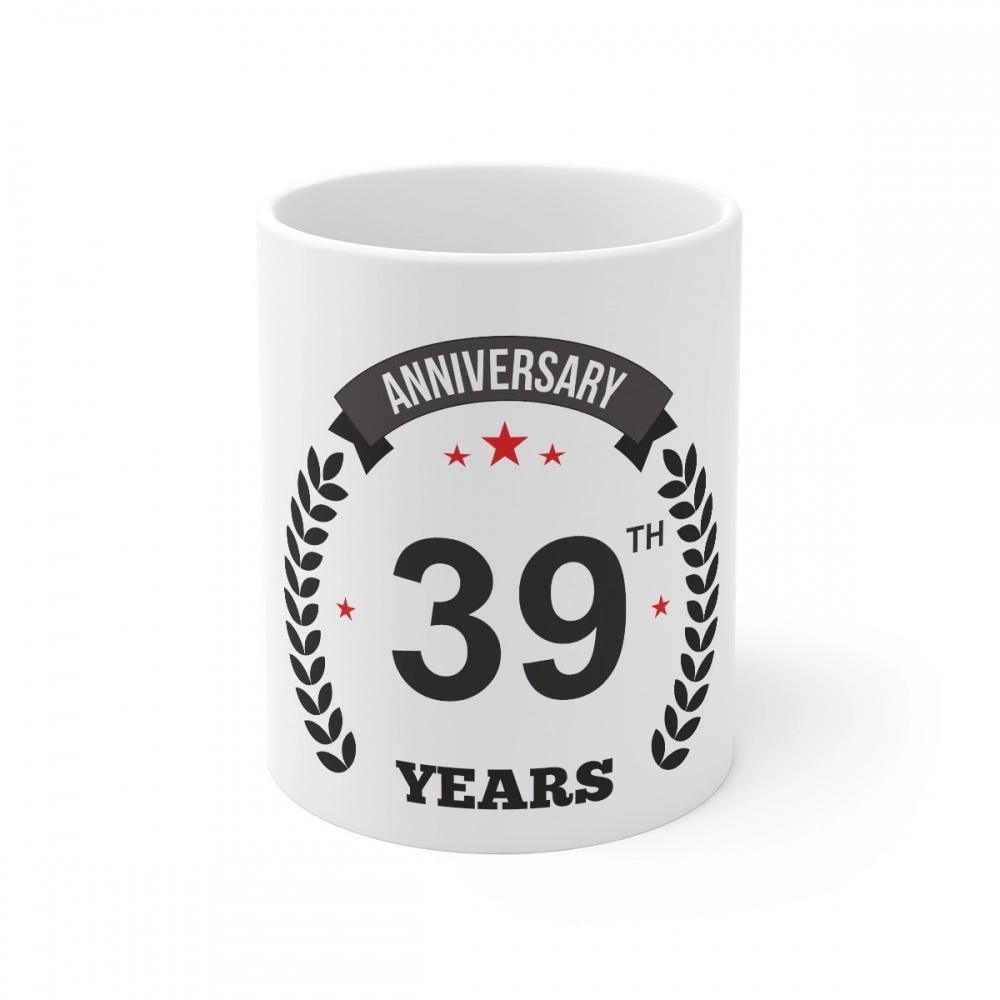 52163628487_37595115de_o_d-1000x1000-1.webp Ceramic 39th Anniversary Printed Coffee Mug (Color: White, Capacity:330ml) - Image 1