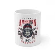 Ceramic Gorila Desing Printed Coffee Mug (Color: White, Capacity:330ml)