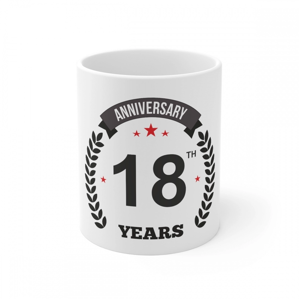 52164617701_19090f8c36_o_d-1000x1000-1.webp Ceramic 18th Anniversary Printed Coffee Mug (Color: White, Capacity:330ml) - Image 1