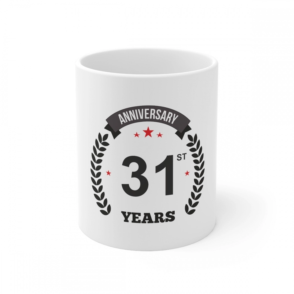 52164628136_b0b5622f8c_o_d-1000x1000-1.webp Ceramic 31st Anniversary Printed Coffee Mug (Color: White, Capacity:330ml) - Image 1
