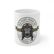 Ceramic Gorila Desing Printed Coffee Mug (Color: White, Capacity:330ml)