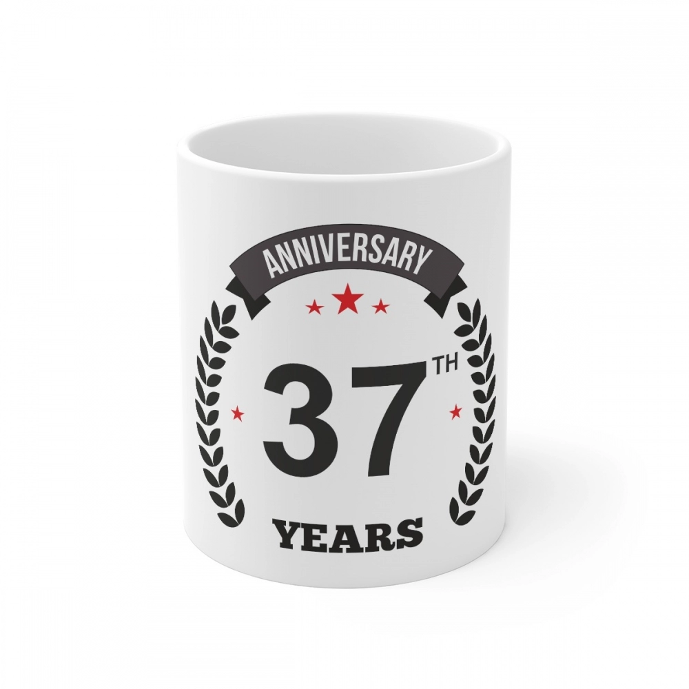 52164889769_65d6a60158_o_d-1000x1000-1.webp Ceramic 37th Anniversary Printed Coffee Mug (Color: White, Capacity:330ml) - Image 1