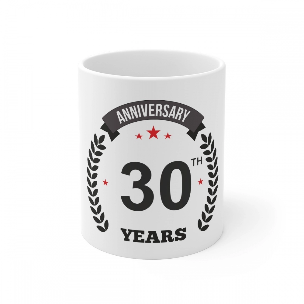 52165114625_53e5350ef4_o_d-1000x1000-1.webp Ceramic 30th Anniversary Printed Coffee Mug (Color: White, Capacity:330ml) - Image 1