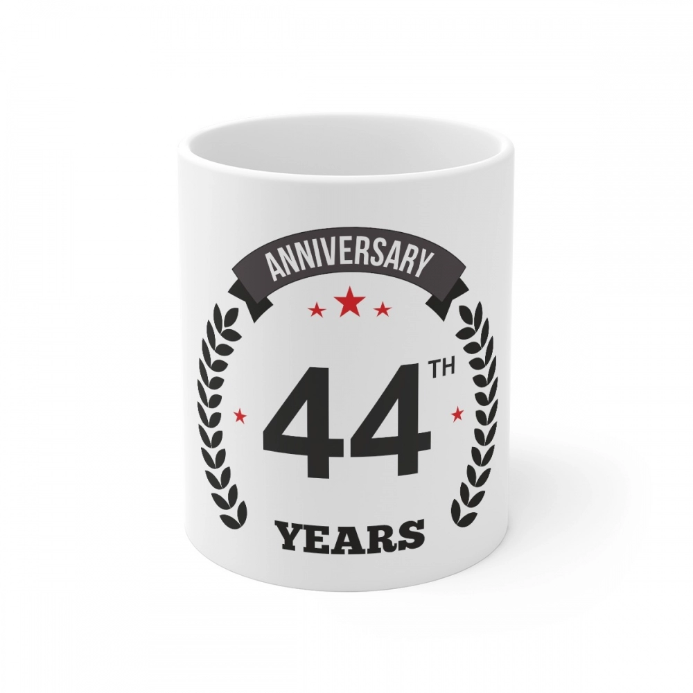 52165147480_fe85c000fb_o_d-1000x1000-1.webp Ceramic 44th Anniversary Printed Coffee Mug (Color: White, Capacity:330ml) - Image 1