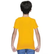 Boys Cotton Plain Half Sleeve TShirt (Yellow) - Image 3