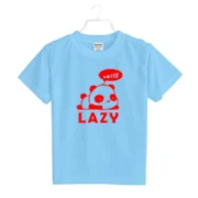 Boys Cotton Lazy Half Sleeve TShirt (Sky Blue) - Image 2