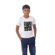 Boys Cotton Will Be Cool Half Sleeve TShirt (White) - Image 4