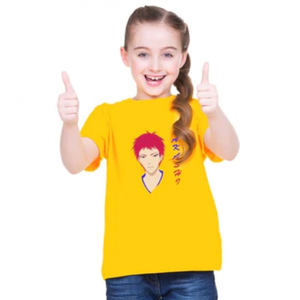 52321306431_cf042a3e96_o_d-1000x1000-1.webp Girls Cotton Akashi Half Sleeve TShirt (Yellow) - Image 1