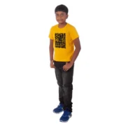 Boys Cotton Will Be Cool Half Sleeve TShirt (Mustard) - Image 4